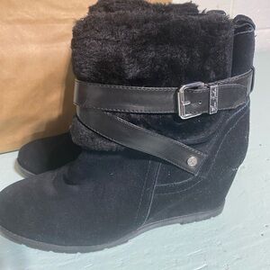 Women's Black Suede Ankle Boots